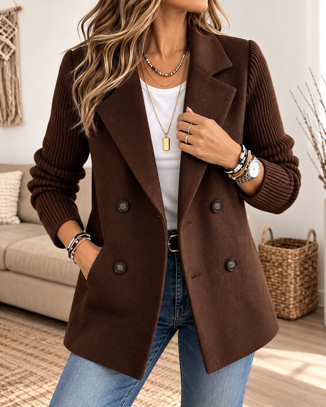 Valentina blazer marrón oscuro