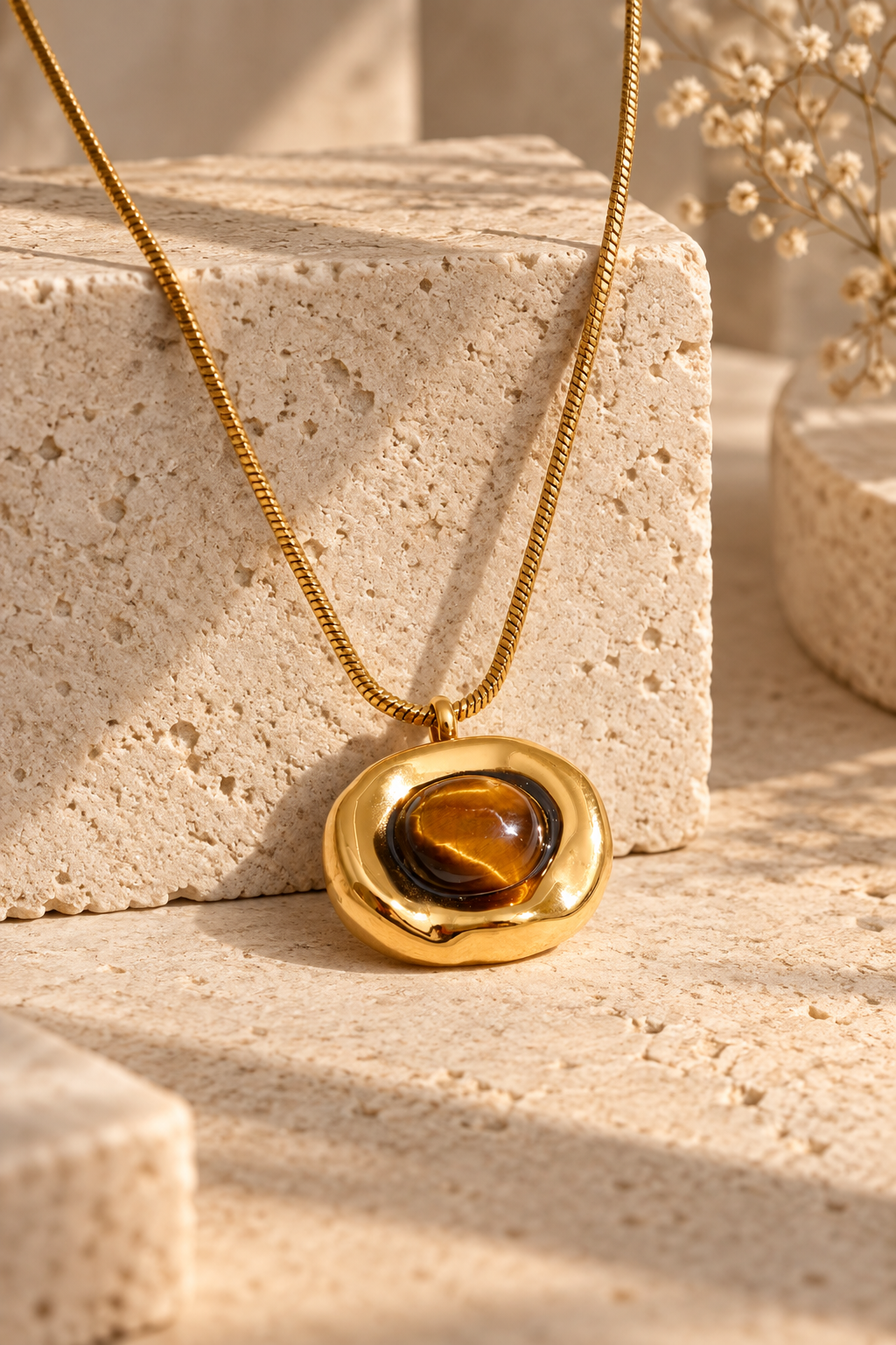 Collar con Colgante de Ojo de Tigre