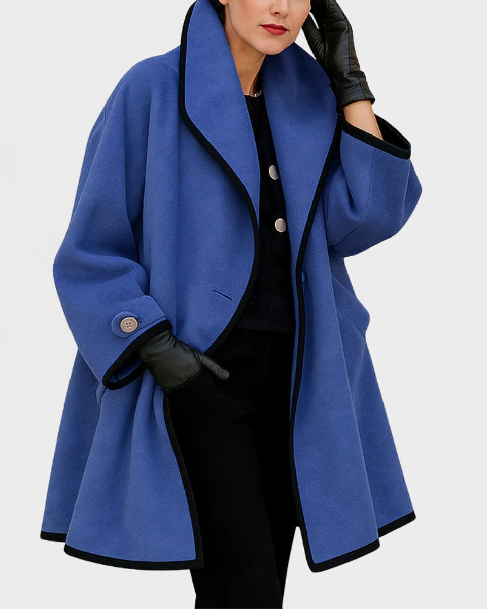Abrigo Oversize con Ribete a Contraste