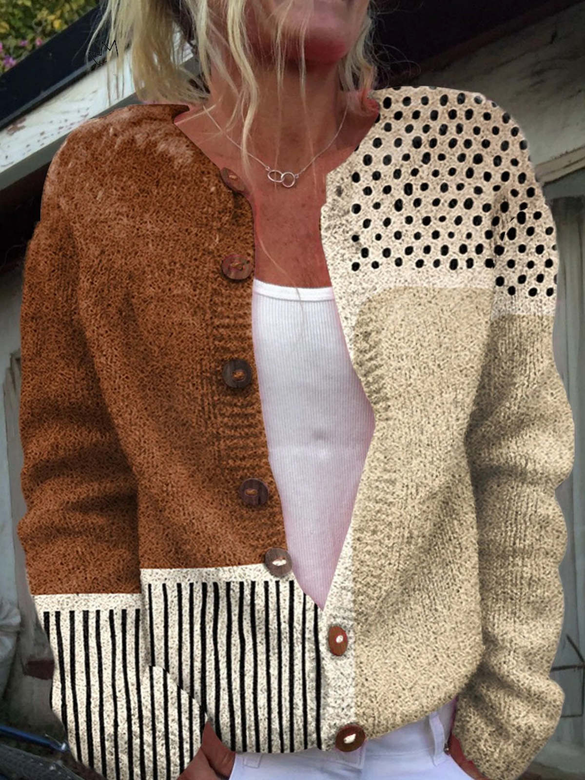 Margery | Cárdigan con botones color block