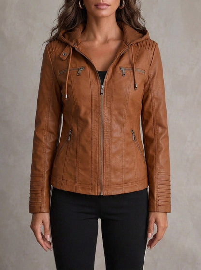 Paloma chaqueta efecto piel camel