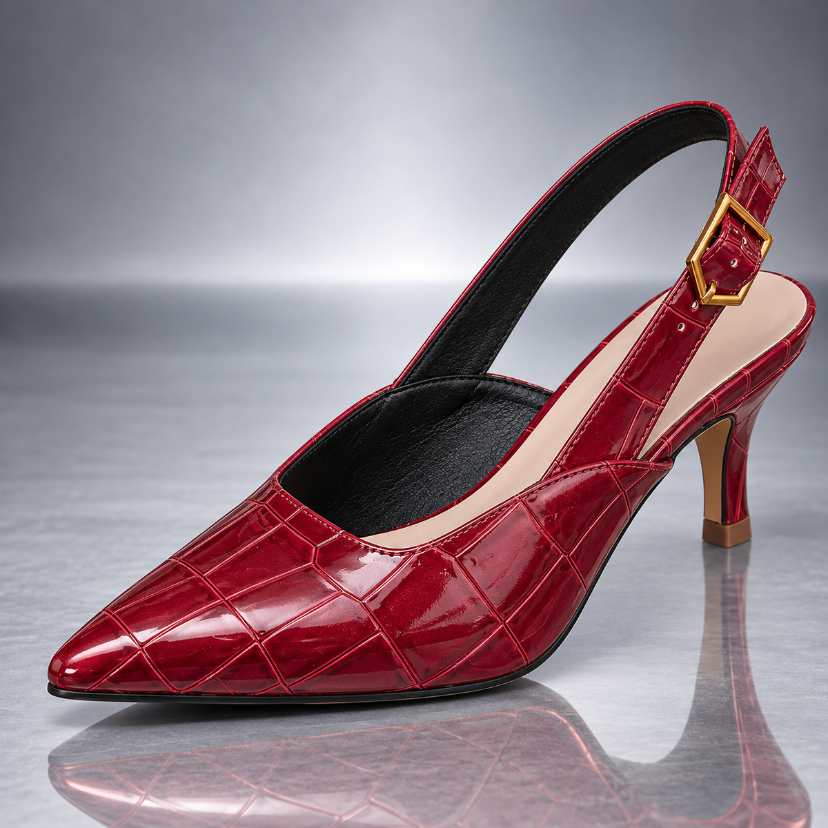 Liliane | Tacones destalonados efecto croco