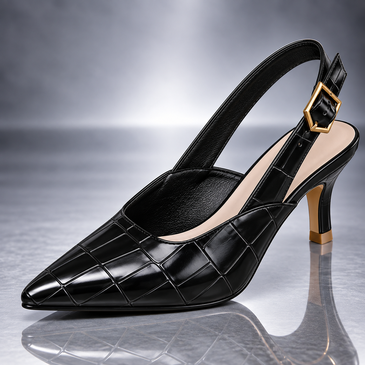 Liliane | Tacones destalonados efecto croco