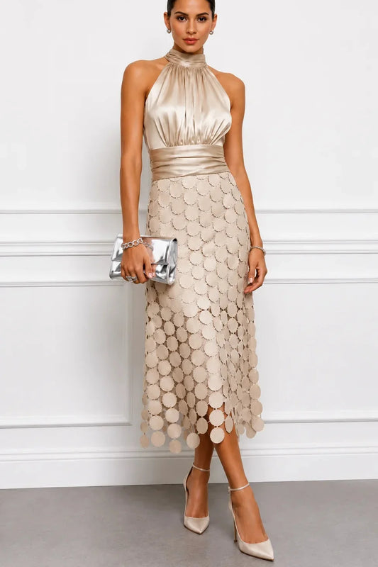 Vestido Midi Palabra de Honor con Cinturón