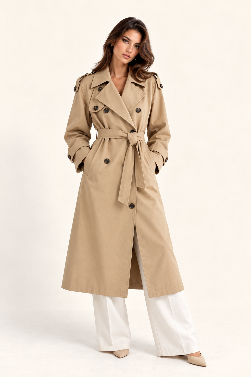 Adriana gabardina trench beige