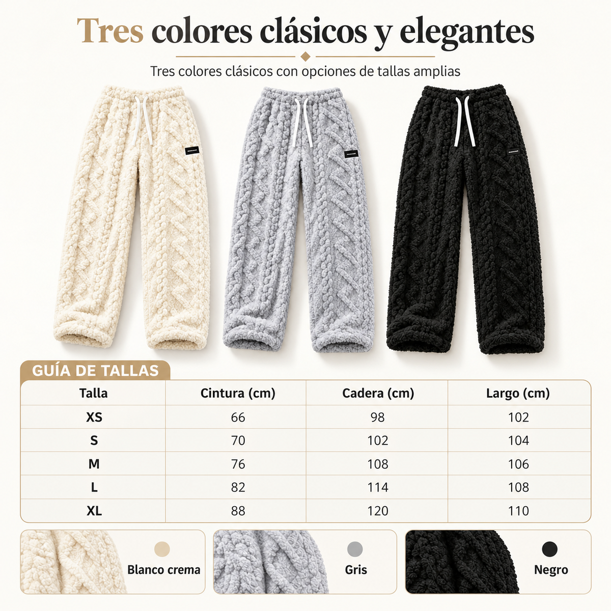 Sagrario | Pantalón Cálido Forrado de Franela con Textura en Relieve