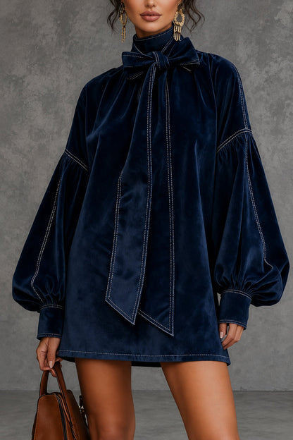 Minivestido de Terciopelo con Lazo