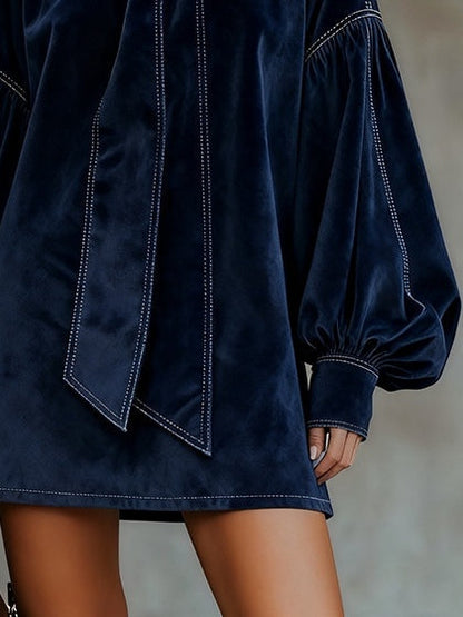 Minivestido de Terciopelo con Lazo