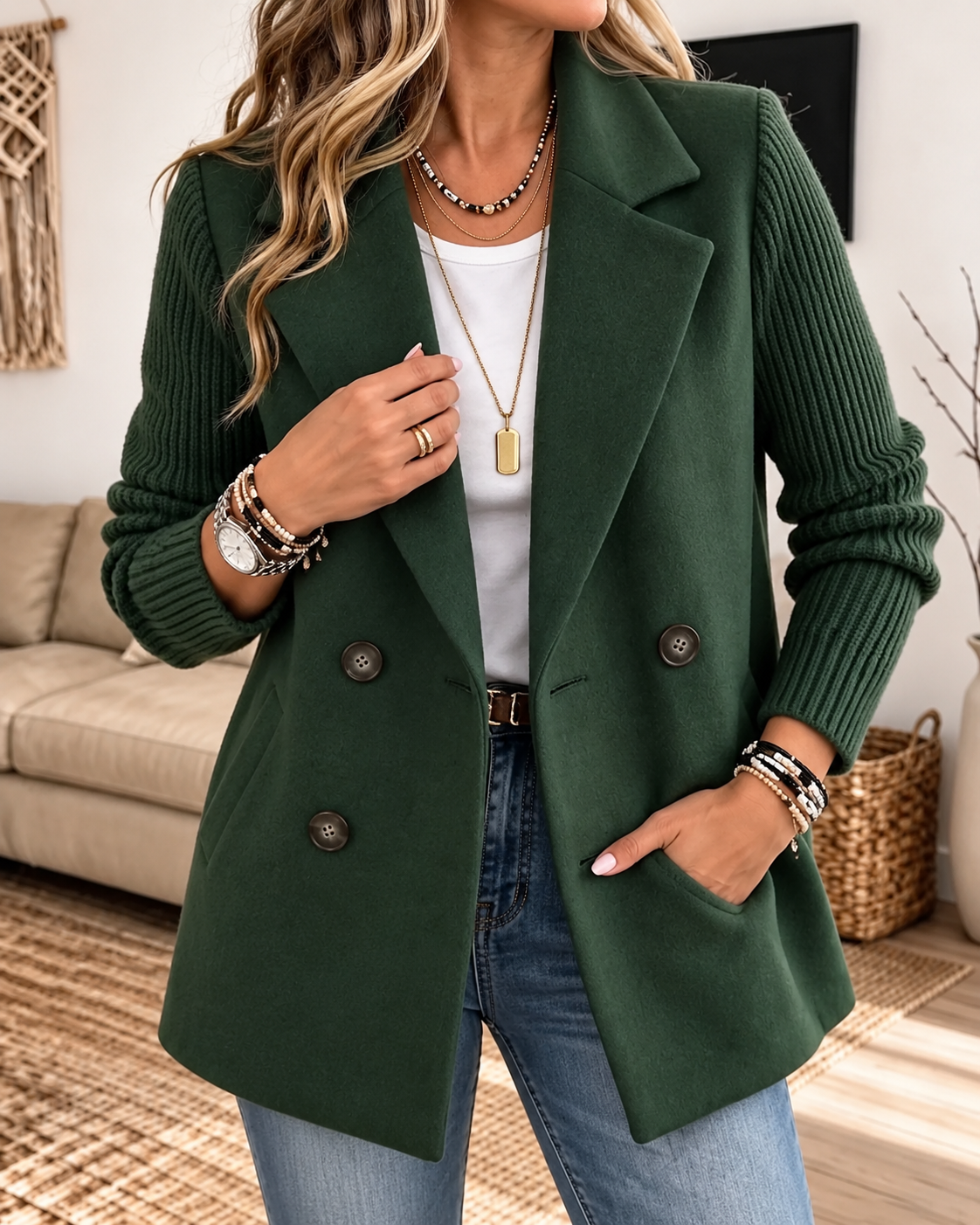 Valentina blazer verde oscuro