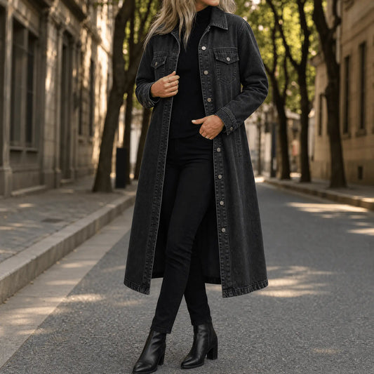 Delia | Abrigo Vaquero Largo Oversize