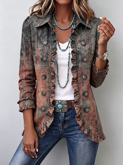 Laia Chaqueta Vintage de Estampado Degradado