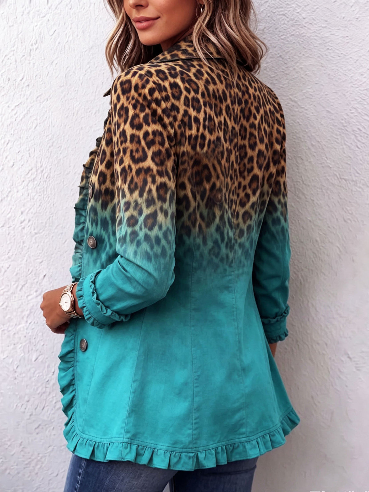 Marina Blazer de Leopardo Degradado