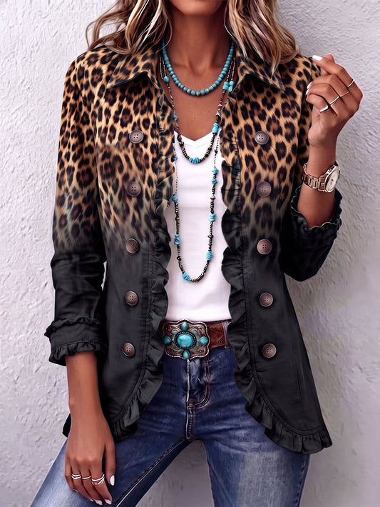 Eva Blazer de Leopardo Degradado Antracita