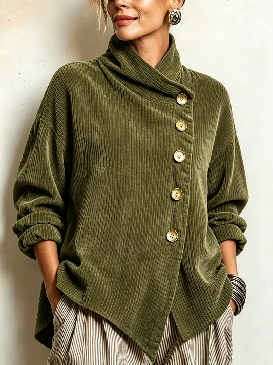 Sandra | Chaqueta oversize con cuello alto asimétrico