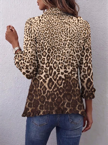 Vanesa Chaqueta de Leopardo Multicolor con Volantes