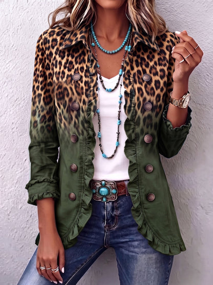 Marina Blazer de Leopardo Degradado
