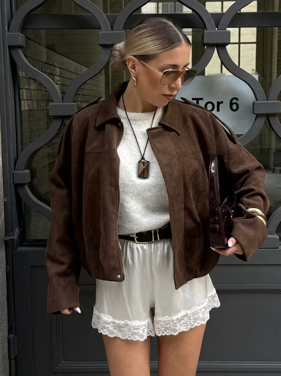 Chaqueta Efecto Ante
