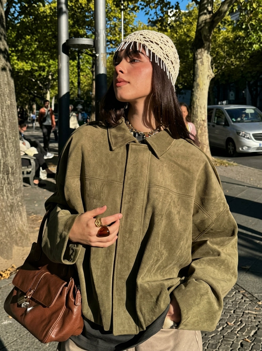 Chaqueta Efecto Ante