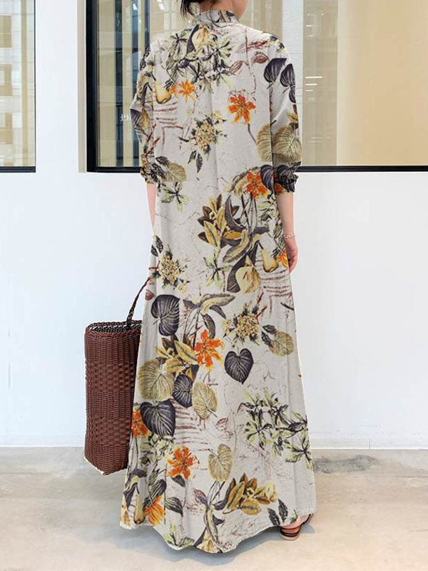 Sofía | Vestido camisero largo estampado