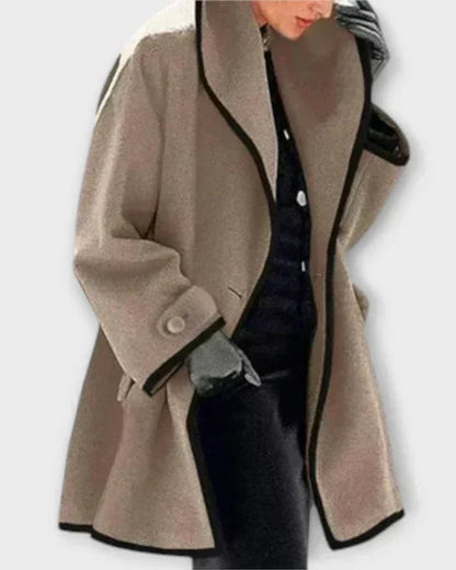 Abrigo Oversize con Ribete a Contraste