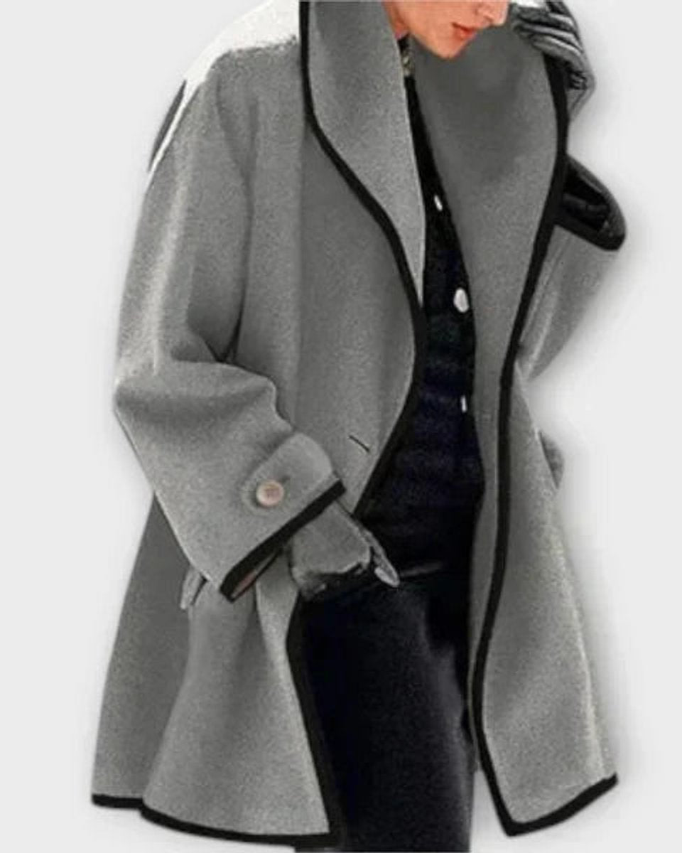 Abrigo Oversize con Ribete a Contraste
