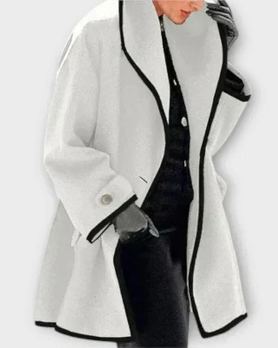 Abrigo Oversize con Ribete a Contraste